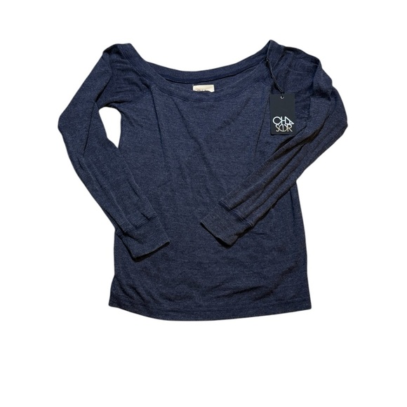 💙 CHASER ✨ Navy Long Sleeve Top NWT Sz S 🩵 Soft Lightweight Layer - Picture 1 of 3